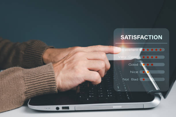 istock The concept is customer evaluation with five-star good rating feedback. clients satisfaction and positive review experience with stars 1356809719