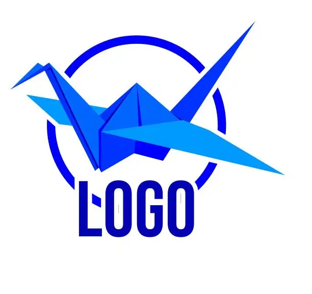 Vector illustration of Logo Swans Origami