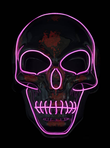 istock LED Light-Emitting Mask Isolated Against Black Background 1356813982