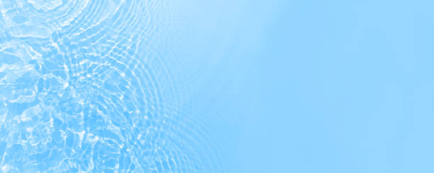 istock Fresh blue rippled water. Cosmetic water surface background. 1356817385