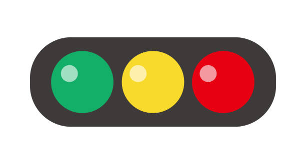 illustrazioni stock, clip art, cartoni animati e icone di tendenza di semaforo piatto lucido. vettore di traffico. - stoplight