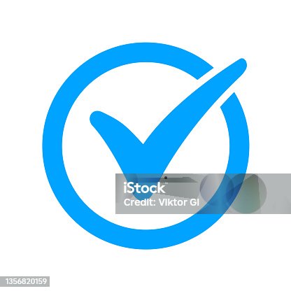istock Checkmark on a white background. blue color. vector 1356820159