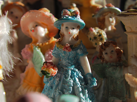 Ceramic figurine dolls sold at the antique market