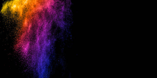 istock Color powder splash explosion on black background. Abstract multicolor tint rainbow design. 1356827657