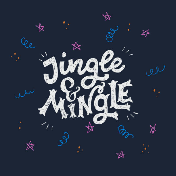 ilustraciones, imágenes clip art, dibujos animados e iconos de stock de inscripción de letras jingle y mingle - 3655