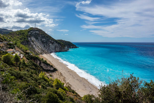 istock Mylos beach with azure sea, Lefkada island, Greece 1356829503