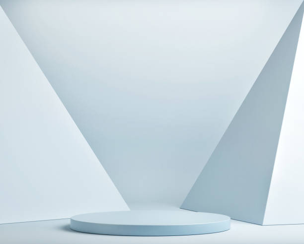 istock Minimalism podium for product presentation, blue background, 3d illustration 1356832213