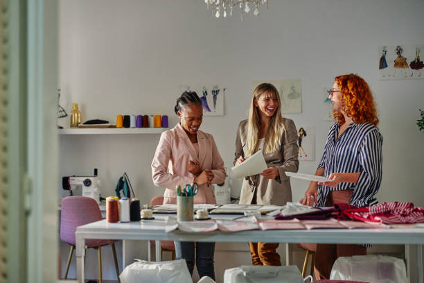 istock Multiracial young fashion designers at work 1356834527