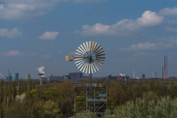 Big industrial windmill near Duisburg Germany Big industrial windmill near Duisburg Germany. landschaftspark duisburg nord stock pictures, royalty-free photos & images