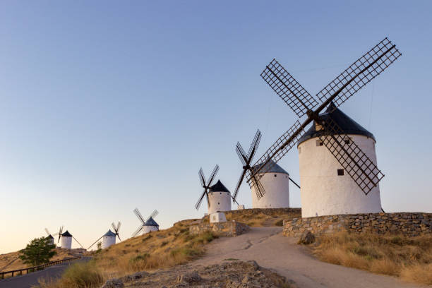 istock Sunrise in the top of Consuegra (Spain) 1356836416