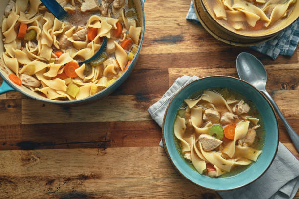 istock Chicken Noodles Soup with Fresh Vegetables 1356837806