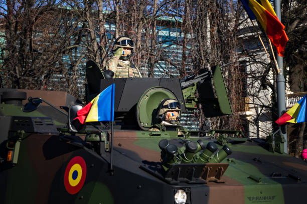 1st of december parade for the national day of romania - tank musician imagens e fotografias de stock