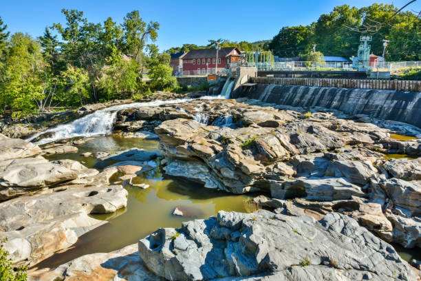 lodowcowe rzeki deerfield w shelburne falls, ma. - drilled zdjęcia i obrazy z banku zdjęć