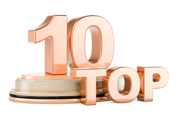 istock Top 10, podium award. 3D rendering isolated on white background 1356840506