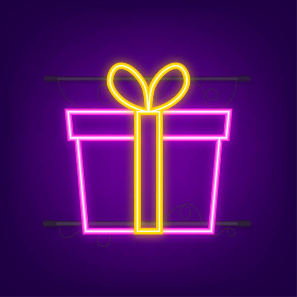 istock Diamond neon with hand icon design. Diamond with hand icon in trendy flat style design. 3D style vector illustration 1356842879