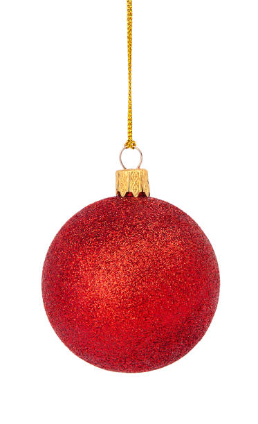 istock Red sparkling Christmas ball isolated on white 1356845610