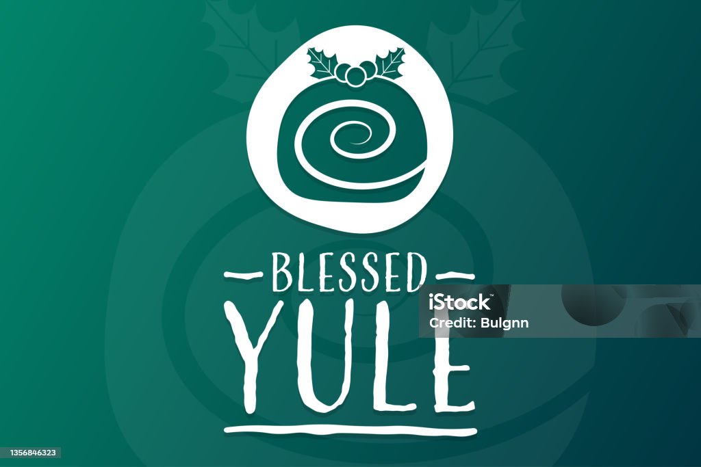 Blessed Yule Holiday Concept Template For Background Banner Card Poster  With Text Inscription Vector Eps10 Illustration Stock Illustration -  Download Image Now - iStock