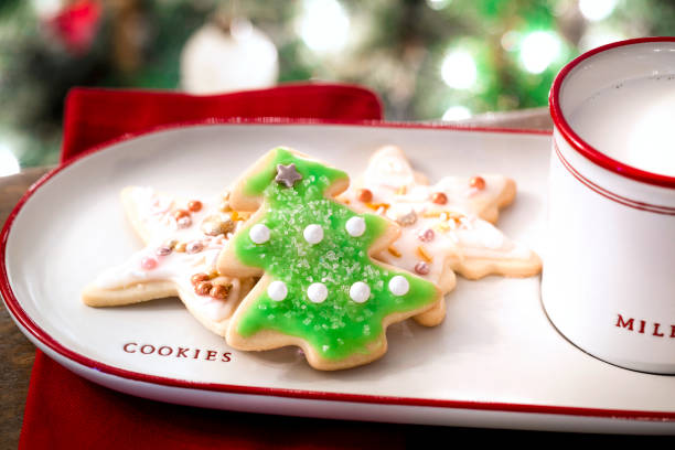 istock Christmas cookies and milk 1356849500