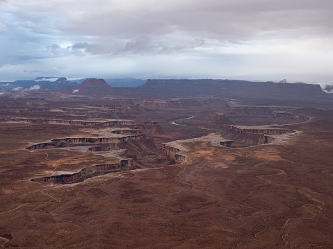 Green River Overlook in the Islands in the Sky district of Canyonlands National Park, Utah. Photographed on a rainy day.