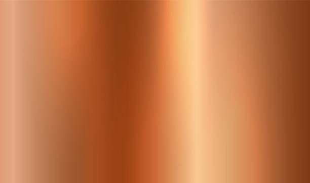 ilustraciones, imágenes clip art, dibujos animados e iconos de stock de textura metálica de cobre. bandera marrón brillante. gradiente de reflexión vectorial. - bronce color