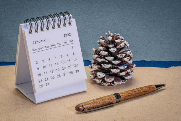 istock January 2022 - spiral desktop calendar 1356872828