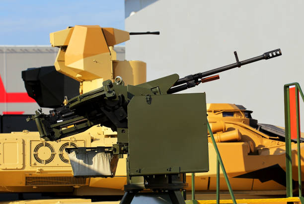 istock Machine gun on armored vehicles 1356883982