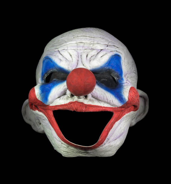 istock Chinless Clown Mask Isolated Against Black Background 1356893499