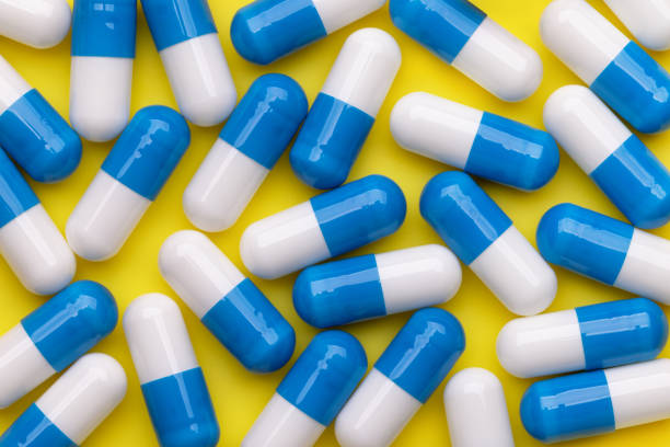 istock Medicines in capsules. Wallpaper, backgrounds and texture. 1356893629