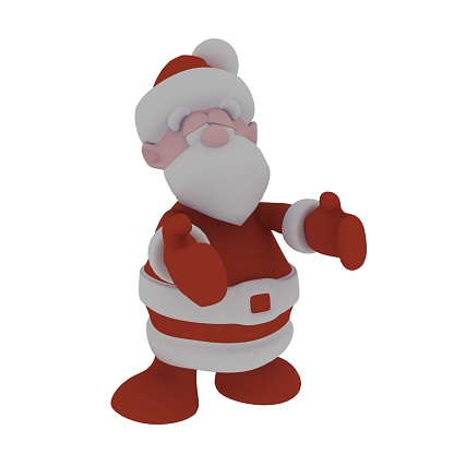 Santa Claus isolated on white background. 3D render