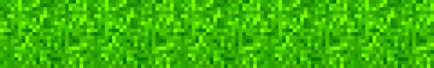 ilustrações, clipart, desenhos animados e ícones de fundo de textura de grama pixel, padrão verde de grama quadrada retrô - background tile video