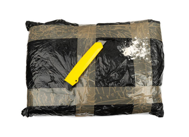 istock Seized Drug Bag Isolated, Drugs Package, Heroin Bricks, Cocain Pack 1356915509