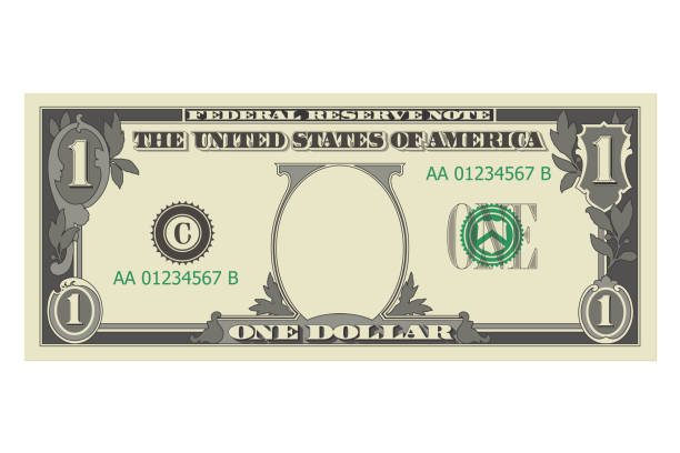 Ten dollar bill without a portrait of Washington. 1 dollar banknote. Template or mock up for a souvenir. Vector illustration isolated on a white background Ten dollar bill without a portrait of Washington. 1 dollar banknote. Template or mock up for a souvenir. Vector illustration isolated on a white background us paper currency stock illustrations