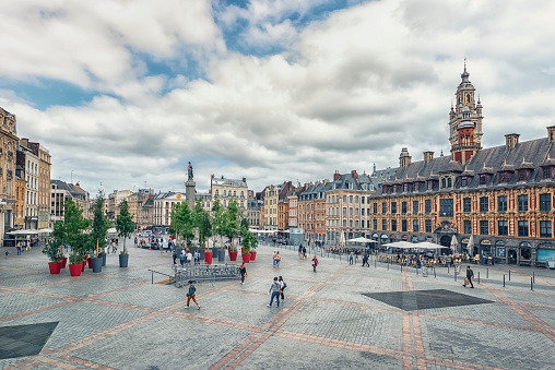 July 2021 - Lille, France - Grand’Place square in Lille city