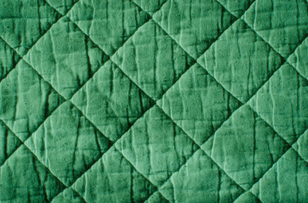 warm quilted winter blanket and stitched fabric texture