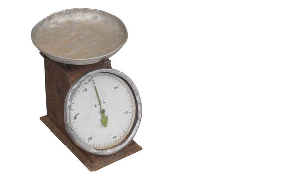 istock antique brown weighing scale on white background, object, old, rust, copy space 1356921256