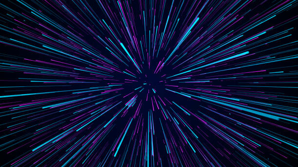 istock Abstract circular light speed background. Dynamic lines. Futuristic explosion of light. Colored rays in motion. Transfer of big data cyberspace. 3D rendering. 1356933490