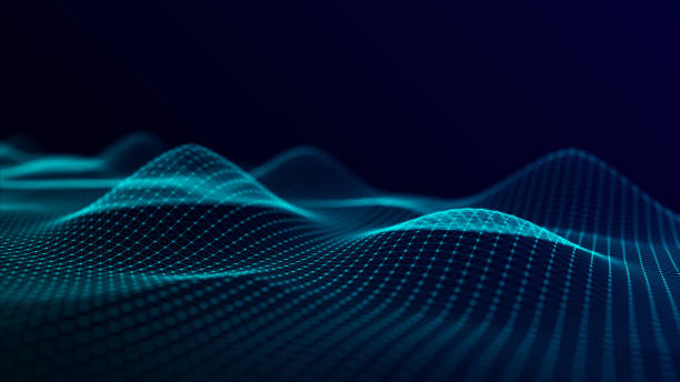 istock Futuristic digital wave. Dark cyberspace. Abstract wave with dots. White moving particles on background. 3d rendering. 1356933600