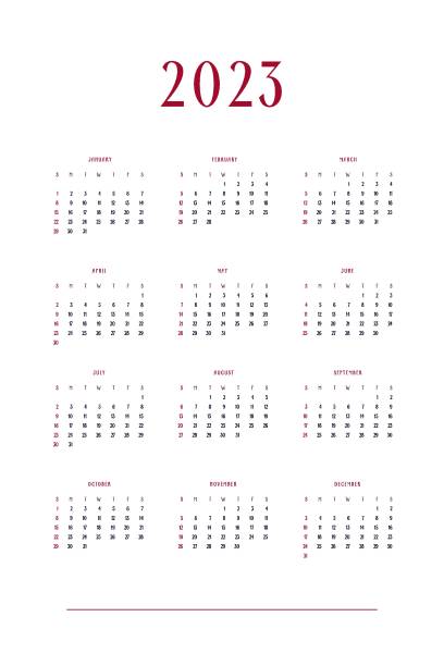 istock 2023 calendar personal planner diary template in classic strict style. Monthly calendar individual schedule minimalism restrained design for business notebook. Week starts on sunday 1356943146