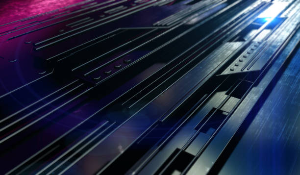 istock 3d abstract technology background from metal parts. 3d rendering 1356943972