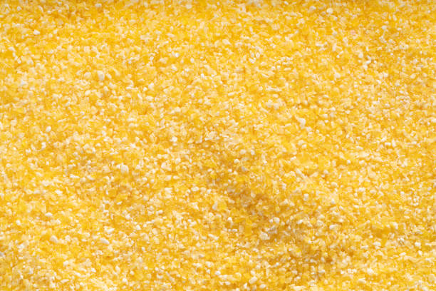 Detailed and large close up shot of corn flour.