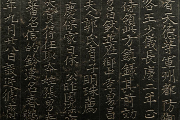Ancient China Stone Stele Inscribed in Chinese