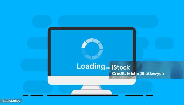 Loading Process In Computer Screen System Software Update Data Upgrade ...