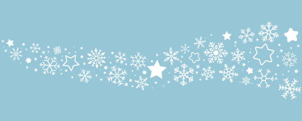 schneeflocken. winter abstrakter hintergrund. neujahr, weihnachten. dekorativer winterhintergrund mit schneeflocken, schnee, sternen, designelementen - snow wind overlay stock-grafiken, -clipart, -cartoons und -symbole