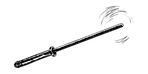 Vector illustration of Vector sketch of an even magic wand