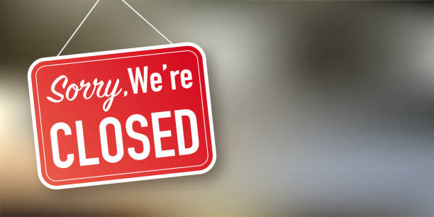 istock Sorry we re closed hanging sign on white background. Sign for door. Vector stock illustration 1356959021