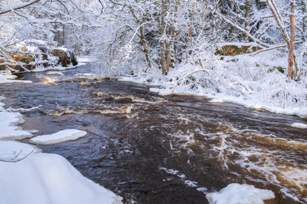 istock River in a beautiful winter landscape 1356962785