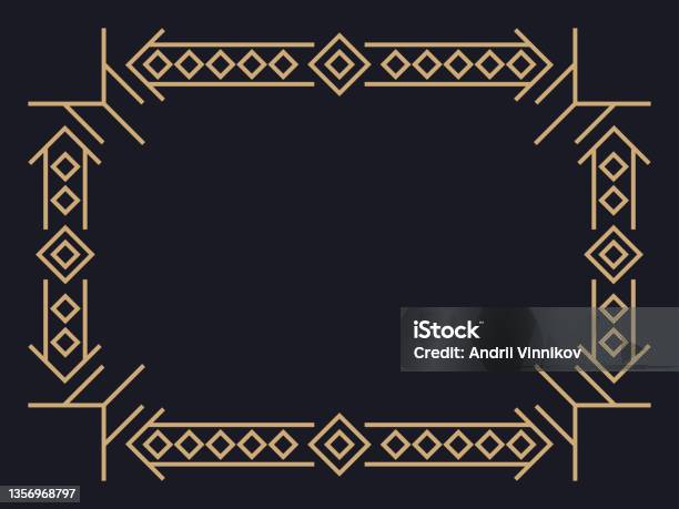 Frameborder Gabus Art Deco Frame Vintage Linear Border Design A Template For Invitations ...