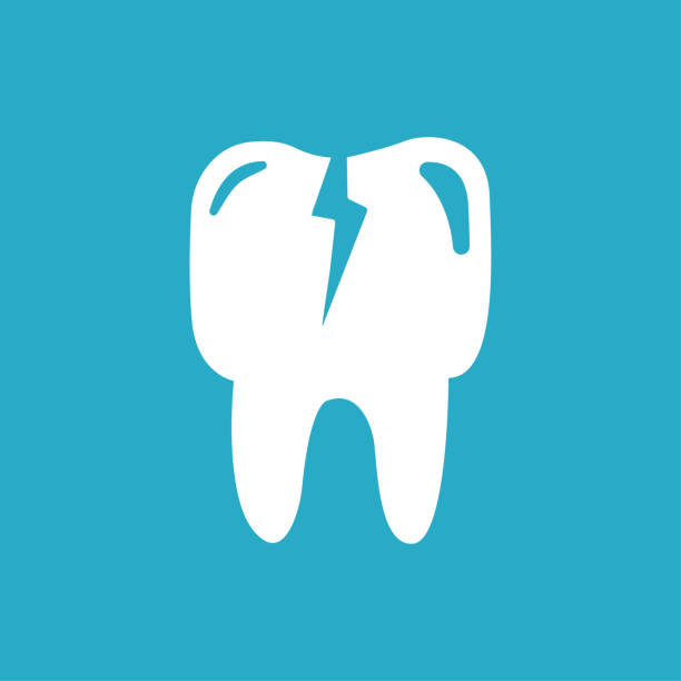 icon of a sick tooth on a white background, vector illustration icon of a sick tooth on a white background, vector illustration bad teeth stock illustrations