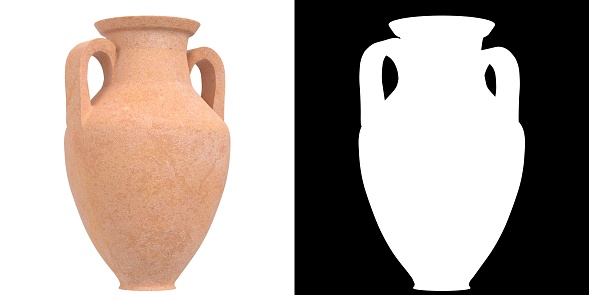 3D rendering illustration of an amphora jar vase