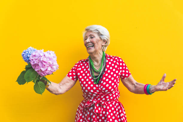 istock Senior woman with fancy style 1356977295